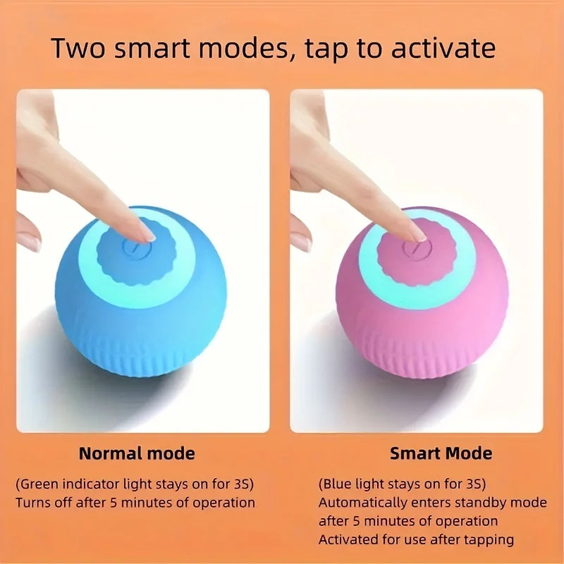 2Pcs Electric Rolling Ball Interactive and Fun Pet Smart Toy for Training and Gaming,Smart Rolling Ball Toy for Cats & Small Dog