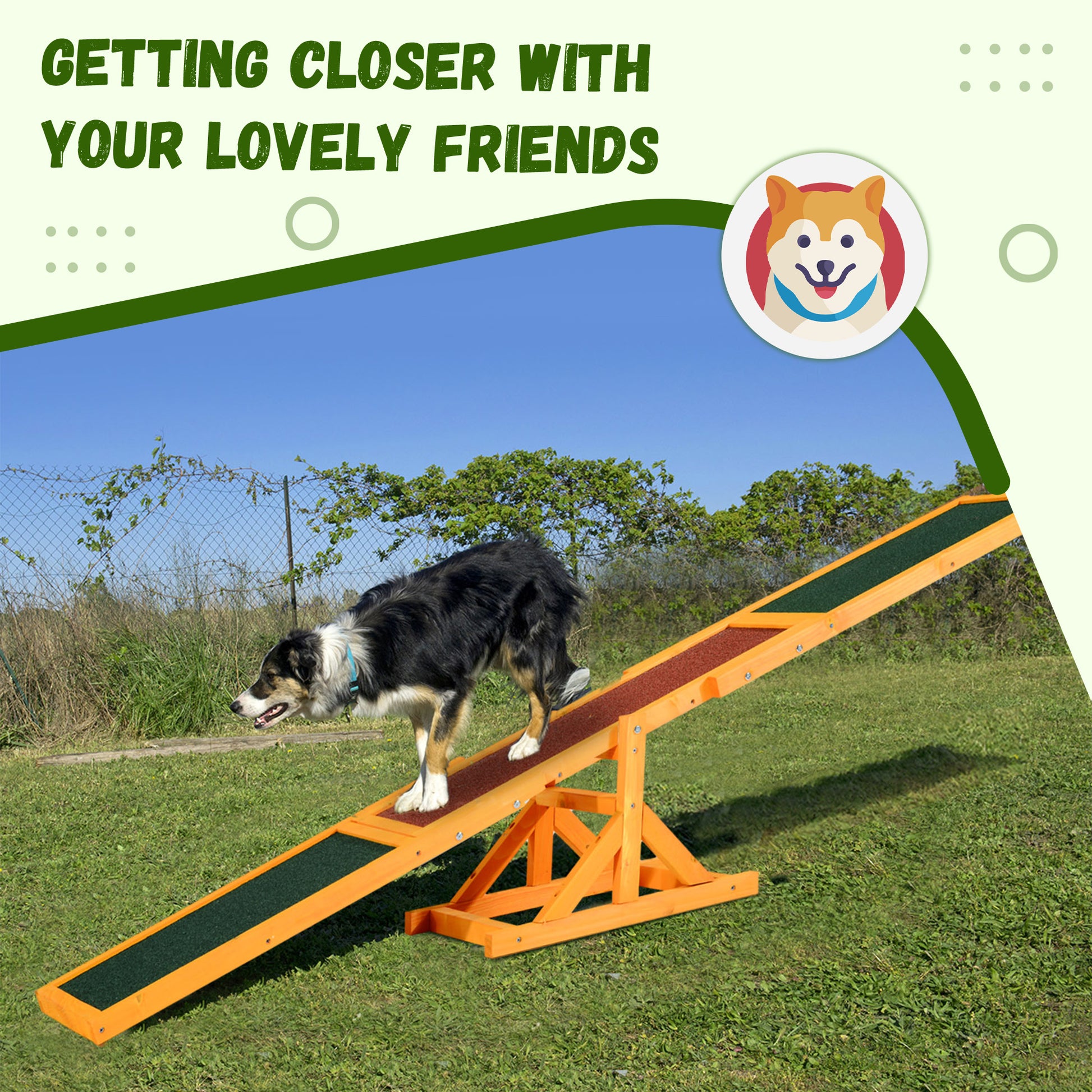 Pet Seesaw Wood Dog Supply Sport Training Equipment Run Game