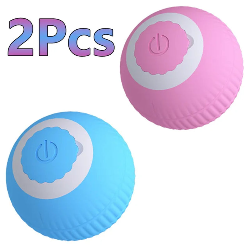 2Pcs Electric Rolling Ball Interactive and Fun Pet Smart Toy for Training and Gaming,Smart Rolling Ball Toy for Cats & Small Dog