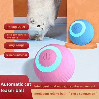 2Pcs Electric Rolling Ball Interactive and Fun Pet Smart Toy for Training and Gaming,Smart Rolling Ball Toy for Cats & Small Dog