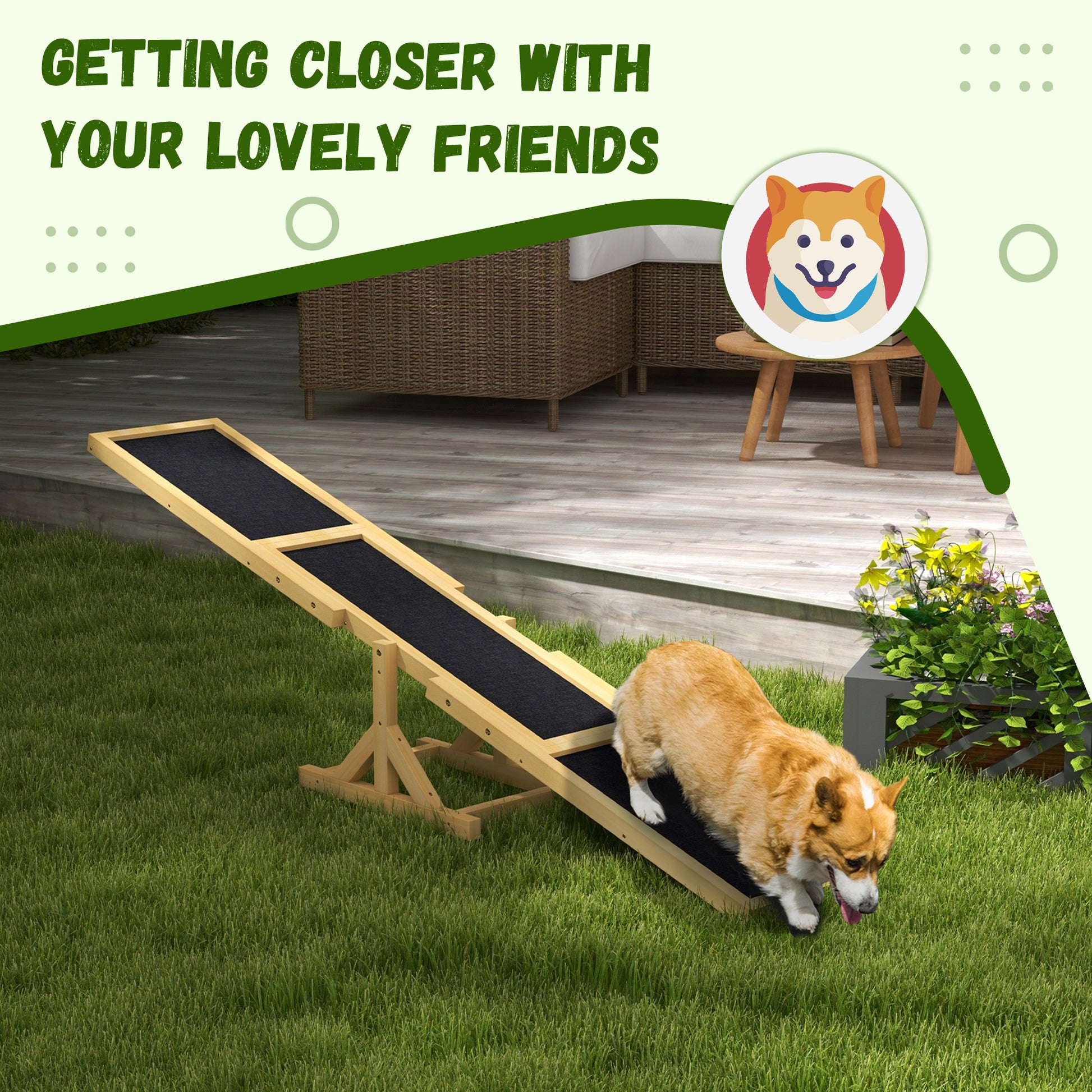 Pet Seesaw Wood Dog Supply Sport Training Equipment Run Game