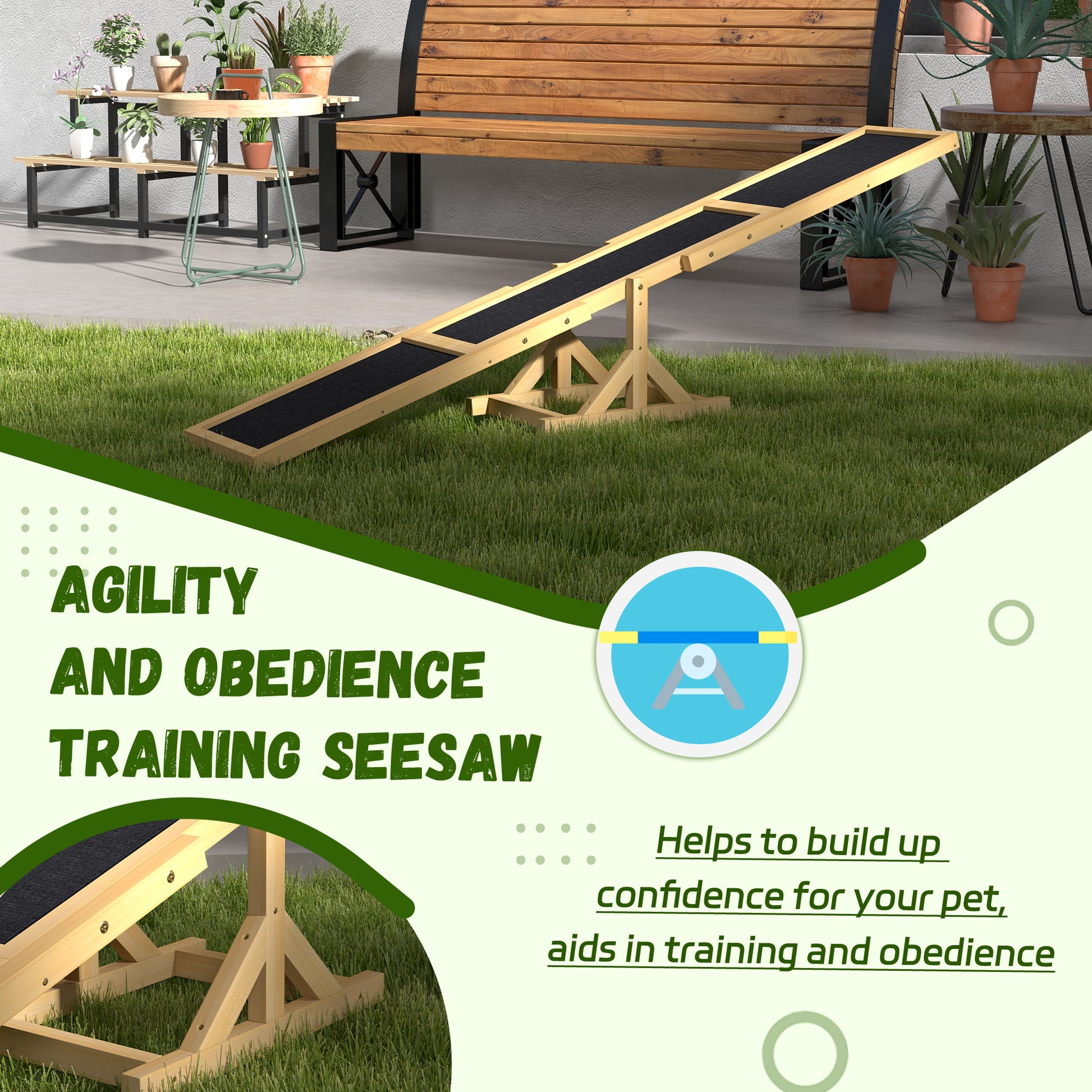 Pet Seesaw Wood Dog Supply Sport Training Equipment Run Game