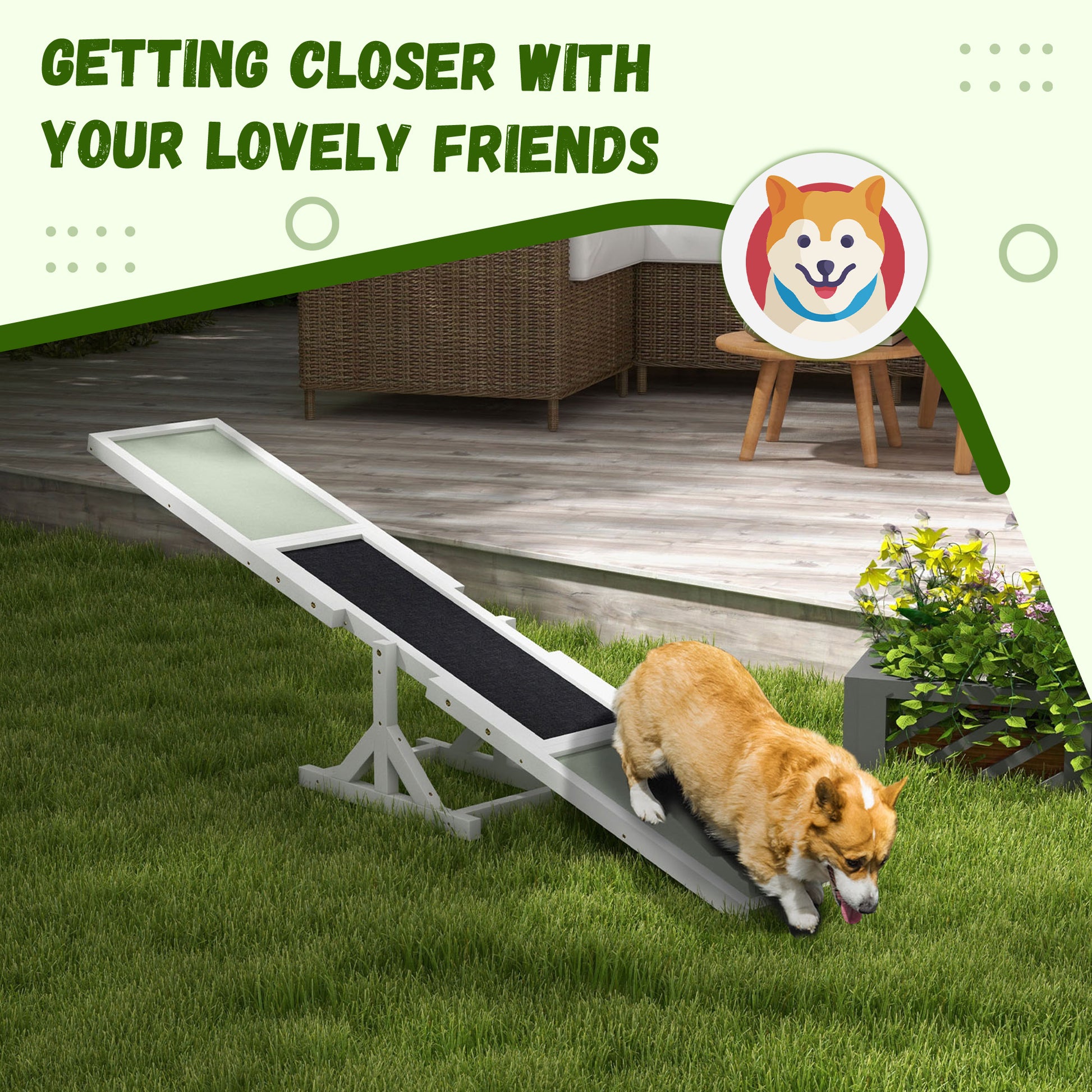 Pet Seesaw Wood Dog Supply Sport Training Equipment Run Game