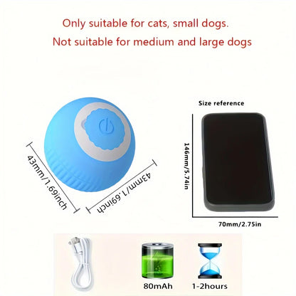 2Pcs Electric Rolling Ball Interactive and Fun Pet Smart Toy for Training and Gaming,Smart Rolling Ball Toy for Cats & Small Dog